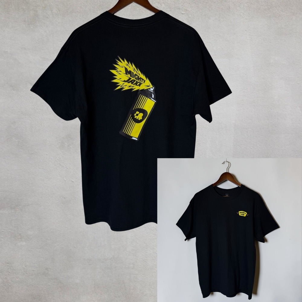 Mighty Jaxx Shirt Spray Paint Tee Black Unisex Heavy Cotton size Large